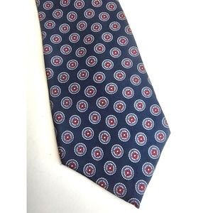 Barrington Men's‎ 100% Silk Neck Tie Made in the USA Blue/Red/Grey